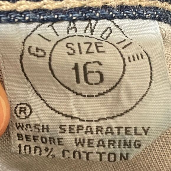 Vintage Gitano 80’s Ultra High Waist Tapered Leg Acid Washed Jeans Size 16 - Picture 9 of 11